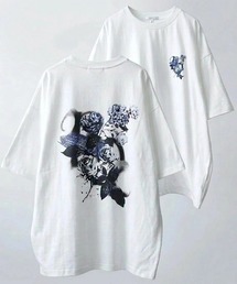 ANPAS | Cool & Dry Ponte Flower Motif Tee / 〈接触冷感 吸水速乾〉クール&ドライ ポンチフラワーグラフィックTシャツ 半袖 カットソー メンズ レディース ユニセックス(Tシャツ/カットソー)