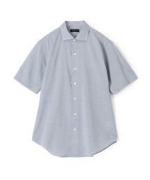 コットンウールポプリン ショートポイントワイドスプレッド半袖シャツ