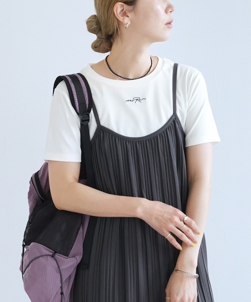 reca（レカ）の「【接触冷感】ワンポイント刺繍ロゴTシャツ（Tシャツ/カットソー・レディース・オフホワイト/ブラック・FREE）」の10枚目の写真