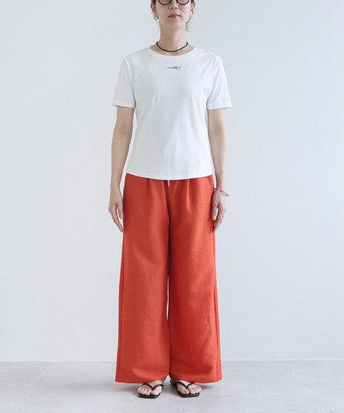 reca（レカ）の「【接触冷感】ワンポイント刺繍ロゴTシャツ（Tシャツ/カットソー・レディース・オフホワイト/ブラック・FREE）」の13枚目の写真