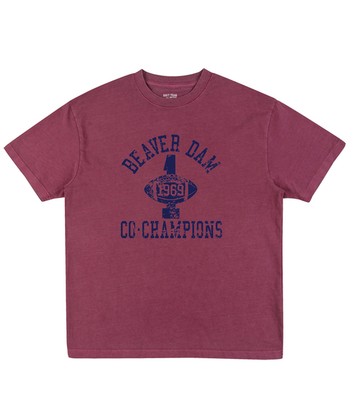 NAVYTEAM（ネイビーチーム）の「BEAVER DAM 1969 ピグメント半袖Tシャツ(4色)（Tシャツ/カットソー・レディース・チャコール/ブラウン/ブルー/バーガンディー・SMALL/MEDIUM/LARGE/X-LARGE）」の4枚目の写真
