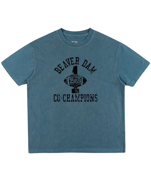 NAVYTEAM（ネイビーチーム）の「BEAVER DAM 1969 ピグメント半袖Tシャツ(4色)（Tシャツ/カットソー・レディース・チャコール/ブラウン/ブルー/バーガンディー・SMALL/MEDIUM/LARGE/X-LARGE）」の3枚目の写真