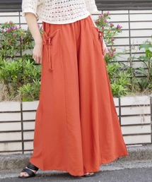 さらっと快適！レーヨン100%デザインポケット ワイドパンツ