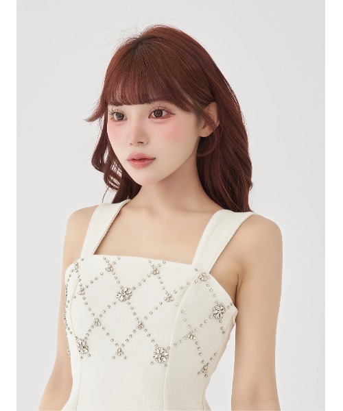 Darich(ダーリッチ)の「キルティングビジューツイードフレアセットアップ(セットアップ・レディース・ピンク/ブラック/サックスブルー/アイボリー・FREE/FL)」の19枚目の写真