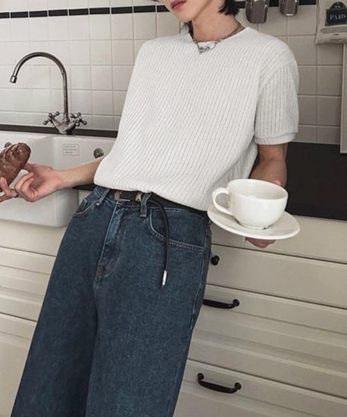 NOWLE（ノウル）の「【NOWLE】透かし編み ドライメッシュ カットオフ Tシャツ（Tシャツ/カットソー・メンズ・ブラック/ホワイト・X-LARGE/LARGE/MEDIUM）」の11枚目の写真