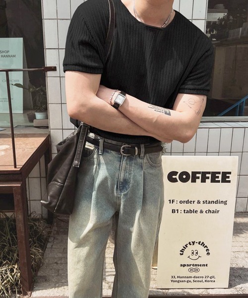NOWLE（ノウル）の「【NOWLE】透かし編み ドライメッシュ カットオフ Tシャツ（Tシャツ/カットソー・メンズ・ブラック/ホワイト・X-LARGE/LARGE/MEDIUM）」の21枚目の写真