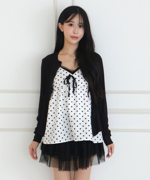 ALLuRing ChaRm（アリュリングチャーム）の「French Girly Dot Ensemble / フレンチガーリードットアンサンブル 2点セット（アンサンブル・レディース・ブラック・FREE）」の2枚目の写真