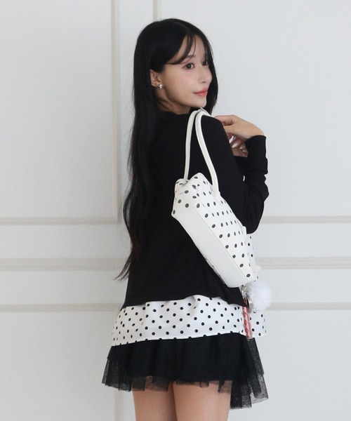 ALLuRing ChaRm（アリュリングチャーム）の「French Girly Dot Ensemble / フレンチガーリードットアンサンブル 2点セット（アンサンブル・レディース・ブラック・FREE）」の5枚目の写真