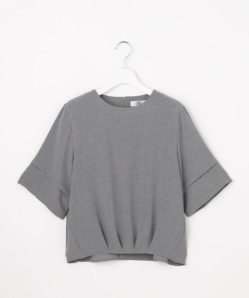 J.PRESS Ladies(J.プレス レディス)の「【セットアップ対応】MELANGE ライトツイル クルーネック ブラウス(シャツ/ブラウス・レディース・ライトグレー系・XS)」の3枚目の写真