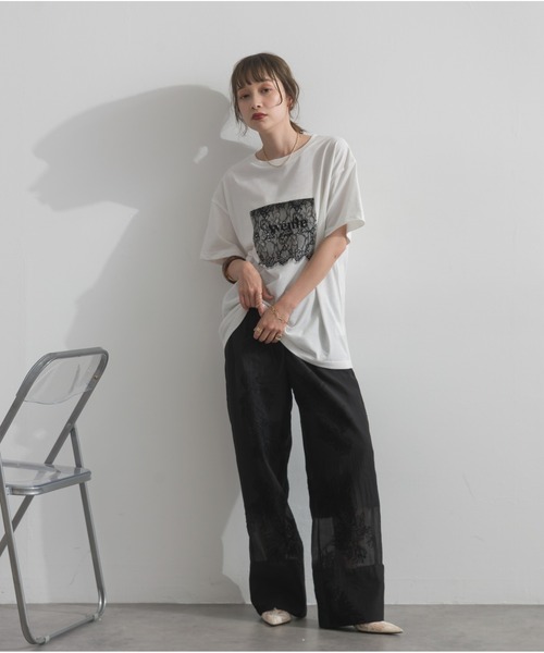 OandI（オーアンドアイ）の「フラワー刺繍シアーパンツ（その他パンツ・レディース・ブラック/アイボリー・FREE）」の20枚目の写真