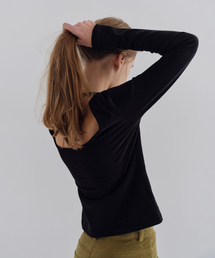 Lay Scoop Neck T_Black