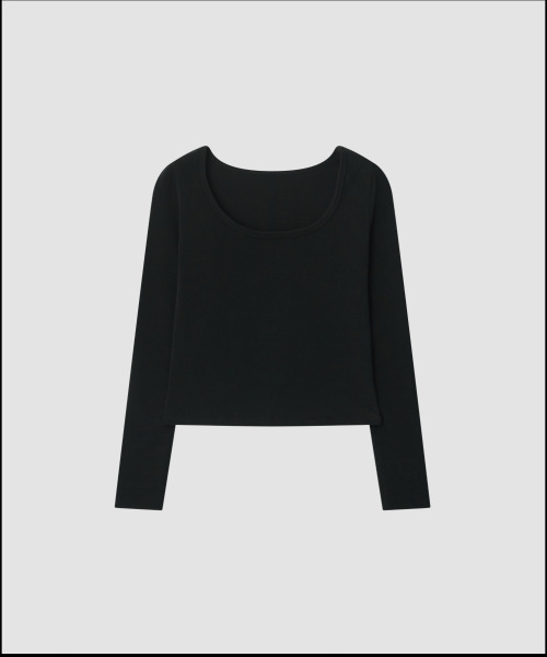 THE LILLE(ザ リル)の「Lay Scoop Neck T_Black(Tシャツ/カットソー・レディース・その他・FREE)」の2枚目の写真