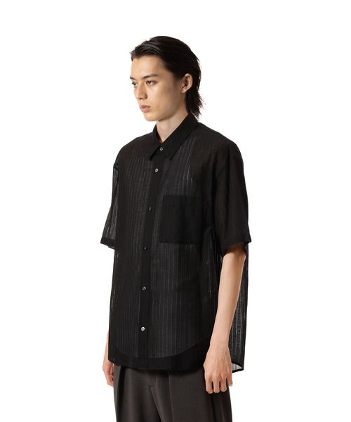 ATTACHMENT（アタッチメント）の「ストライプ レノクロス S/S シャツ / STRIPE LENO CLOTH S/S SHIRT（シャツ/ブラウス・メンズ・ブラック/ホワイト/グレー・1/2/3）」の7枚目の写真