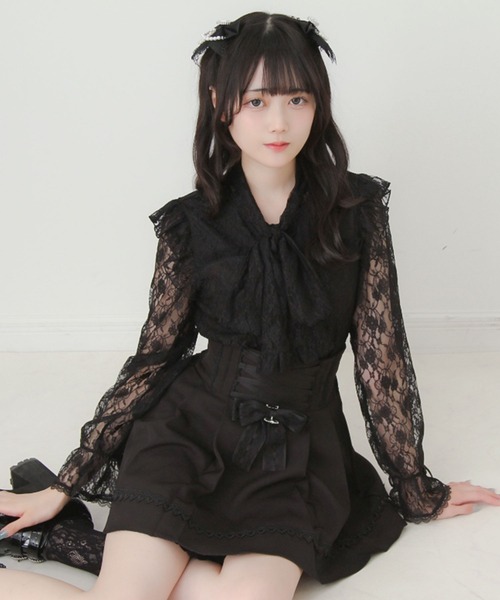DearMyLove(ディアマイラブ)の「ボウタイリボンフリルレースブラウス(シャツ/ブラウス・レディース・ブラック/ホワイト・3L/LARGE/MEDIUM)」の13枚目の写真