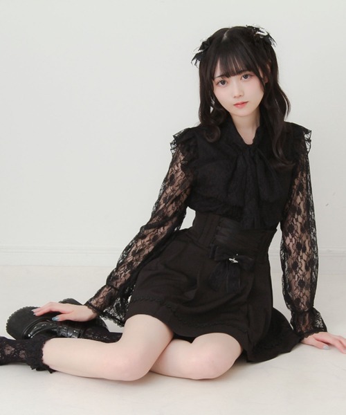 DearMyLove(ディアマイラブ)の「ボウタイリボンフリルレースブラウス(シャツ/ブラウス・レディース・ブラック/ホワイト・3L/LARGE/MEDIUM)」の14枚目の写真
