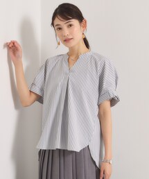 袖タックスキッパーブラウス