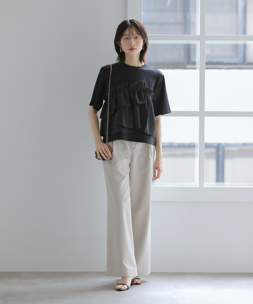 La TOTALITE(ラトータリテ)の「【洗える】ドッキングカットソー(Tシャツ/カットソー・レディース・ブラック/チャコールグレー・FREE)」の22枚目の写真
