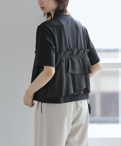 La TOTALITE(ラトータリテ)の「【洗える】ドッキングカットソー(Tシャツ/カットソー・レディース・ブラック/チャコールグレー・FREE)」の18枚目の写真