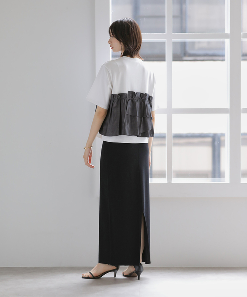 La TOTALITE(ラトータリテ)の「【洗える】ドッキングカットソー(Tシャツ/カットソー・レディース・ブラック/チャコールグレー・FREE)」の15枚目の写真