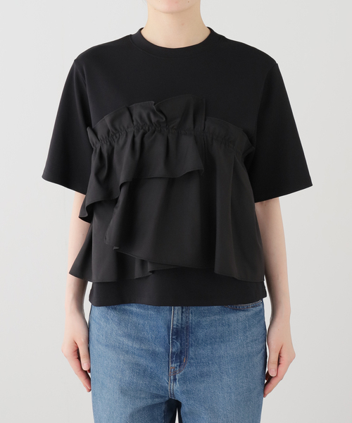 La TOTALITE(ラトータリテ)の「【洗える】ドッキングカットソー(Tシャツ/カットソー・レディース・ブラック/チャコールグレー・FREE)」の12枚目の写真