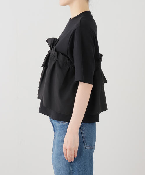 La TOTALITE(ラトータリテ)の「【洗える】ドッキングカットソー(Tシャツ/カットソー・レディース・ブラック/チャコールグレー・FREE)」の11枚目の写真