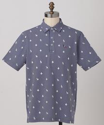 adabat（アダバット）の「【ADABAT NAVY】モノグラムサッカー半袖ポロシャツ（ポロシャツ）」