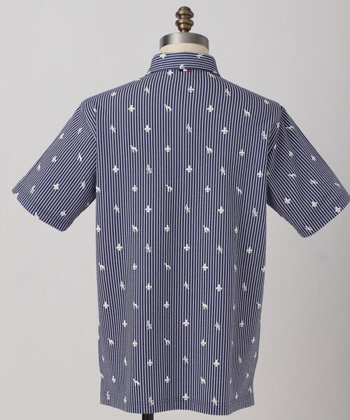 adabat(アダバット)の「【ADABAT NAVY】モノグラムサッカー半袖ポロシャツ(ポロシャツ・メンズ・ブルー系その他/ホワイト系3・46/48/50/52)」の11枚目の写真
