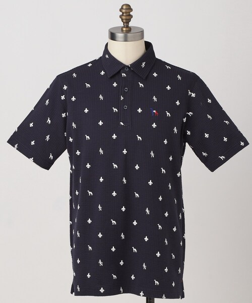adabat(アダバット)の「【ADABAT NAVY】モノグラムサッカー半袖ポロシャツ(ポロシャツ・メンズ・ブルー系その他/ホワイト系3・46/48/50/52)」の14枚目の写真