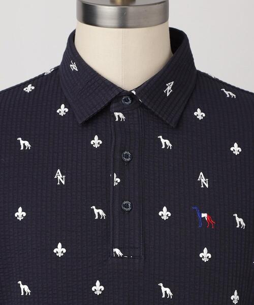 adabat(アダバット)の「【ADABAT NAVY】モノグラムサッカー半袖ポロシャツ(ポロシャツ・メンズ・ブルー系その他/ホワイト系3・46/48/50/52)」の16枚目の写真