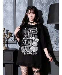 病みうさハーネスバックリボンTシャツ