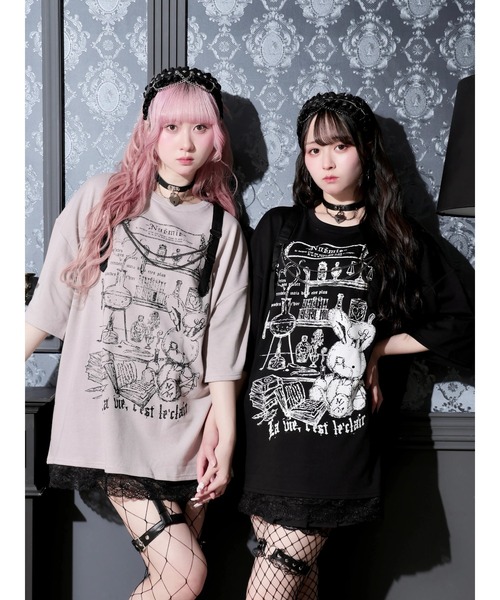 NOEMIE（ノエミー）の「病みうさハーネスバックリボンTシャツ（Tシャツ/カットソー・レディース・ピンク/ブラック・M）」の3枚目の写真