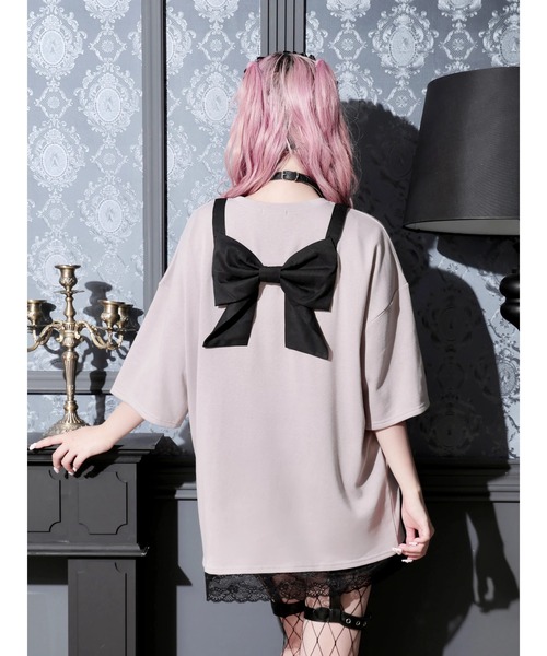 NOEMIE（ノエミー）の「病みうさハーネスバックリボンTシャツ（Tシャツ/カットソー・レディース・ピンク/ブラック・M）」の5枚目の写真