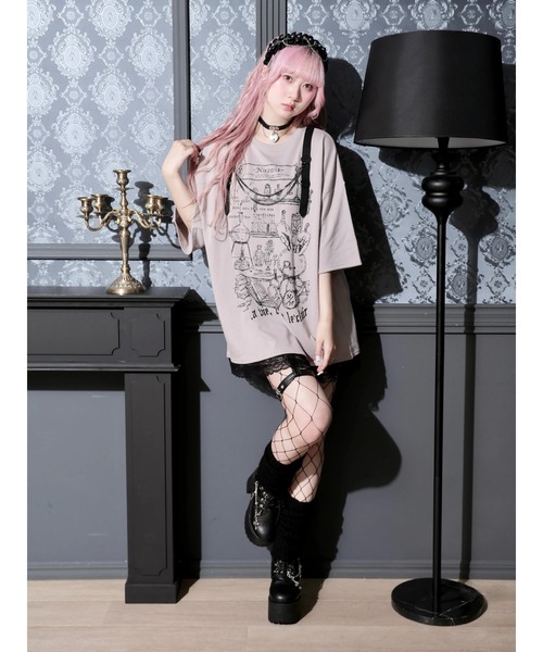 NOEMIE（ノエミー）の「病みうさハーネスバックリボンTシャツ（Tシャツ/カットソー・レディース・ピンク/ブラック・M）」の6枚目の写真