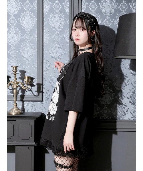 NOEMIE（ノエミー）の「病みうさハーネスバックリボンTシャツ（Tシャツ/カットソー・レディース・ピンク/ブラック・M）」の7枚目の写真