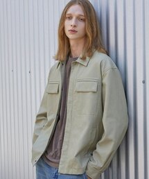 ADHOC（アドホック）の「男性レザー隠しボタンシャケット (LT-KHAKI) (HZ9LE11-62)（ライダースジャケット）」