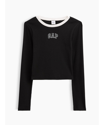 GAP（ギャップ）の「リブ クロップド リンガーTシャツ (キッズ)（Tシャツ/カットソー）」