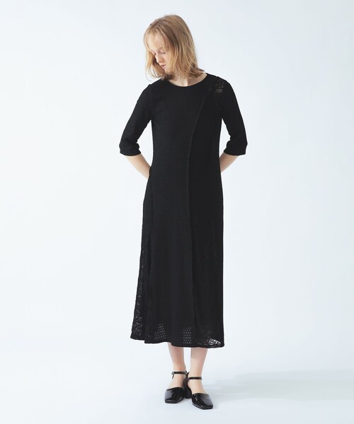 Ray BEAMS(レイビームス)の「レース キリカエ ジャカード ワンピース(ワンピース・レディース・ブラック/アイボリー・ONE SIZE)」の6枚目の写真