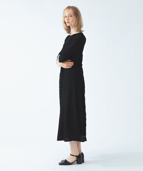 Ray BEAMS(レイビームス)の「レース キリカエ ジャカード ワンピース(ワンピース・レディース・ブラック/アイボリー・ONE SIZE)」の7枚目の写真