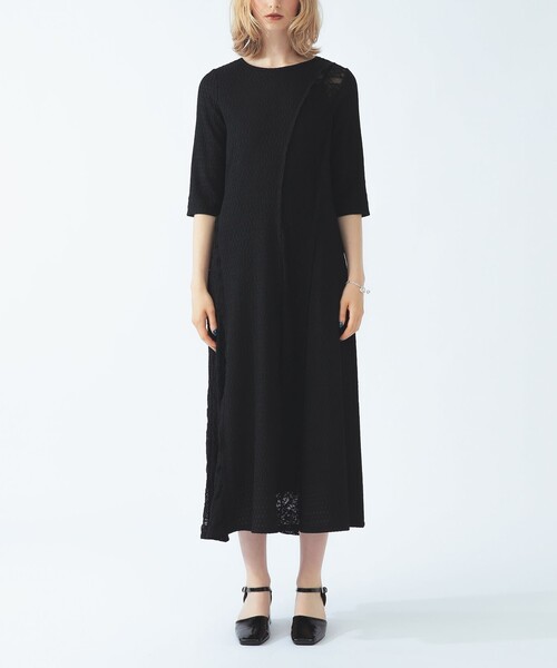 Ray BEAMS(レイビームス)の「レース キリカエ ジャカード ワンピース(ワンピース・レディース・ブラック/アイボリー・ONE SIZE)」の9枚目の写真