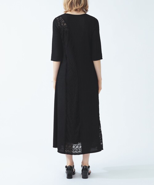 Ray BEAMS(レイビームス)の「レース キリカエ ジャカード ワンピース(ワンピース・レディース・ブラック/アイボリー・ONE SIZE)」の11枚目の写真