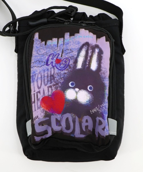 ScoLar（スカラー）の「662448：もこもこラビル柄 保冷・撥水ナイロンボトルホルダー（ショルダーバッグ・レディース・ブラック/ベージュ/グリーン/オレンジ・FREE）」の11枚目の写真
