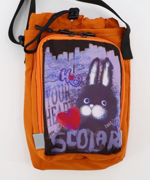 ScoLar（スカラー）の「662448：もこもこラビル柄 保冷・撥水ナイロンボトルホルダー（ショルダーバッグ・レディース・ブラック/ベージュ/グリーン/オレンジ・FREE）」の13枚目の写真