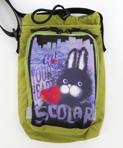 ScoLar（スカラー）の「662448：もこもこラビル柄 保冷・撥水ナイロンボトルホルダー（ショルダーバッグ・レディース・ブラック/ベージュ/グリーン/オレンジ・FREE）」の14枚目の写真