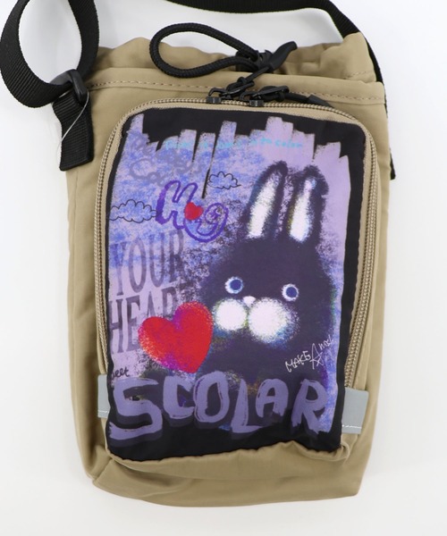 ScoLar（スカラー）の「662448：もこもこラビル柄 保冷・撥水ナイロンボトルホルダー（ショルダーバッグ・レディース・ブラック/ベージュ/グリーン/オレンジ・FREE）」の15枚目の写真