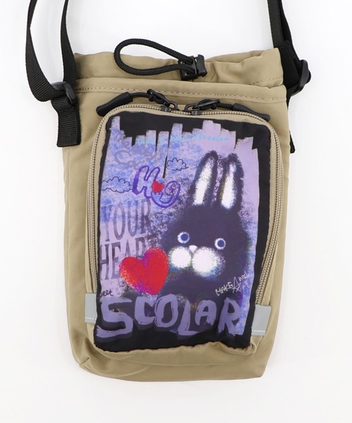 ScoLar（スカラー）の「662448：もこもこラビル柄 保冷・撥水ナイロンボトルホルダー（ショルダーバッグ・レディース・ブラック/ベージュ/グリーン/オレンジ・FREE）」の16枚目の写真