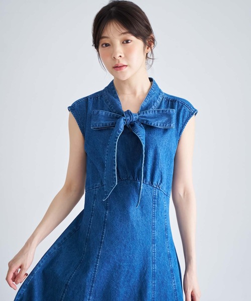 NOELA(ノエラ)の「デニムリボンワンピース(ワンピース・レディース・インディゴブルー/ダークインディゴブルー・S/M)」の13枚目の写真