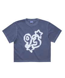1993STUDIO（1993スタジオ）の「93スプレーピグメントクロップフィットTシャツ_ネイビー（Tシャツ/カットソー）」