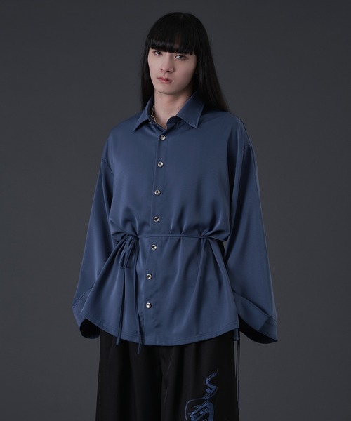 狐独(コドク)の「コードフレアスリーブシャツ(シャツ/ブラウス・メンズ・ブルー/ブラック・MEDIUM/LARGE)」の12枚目の写真