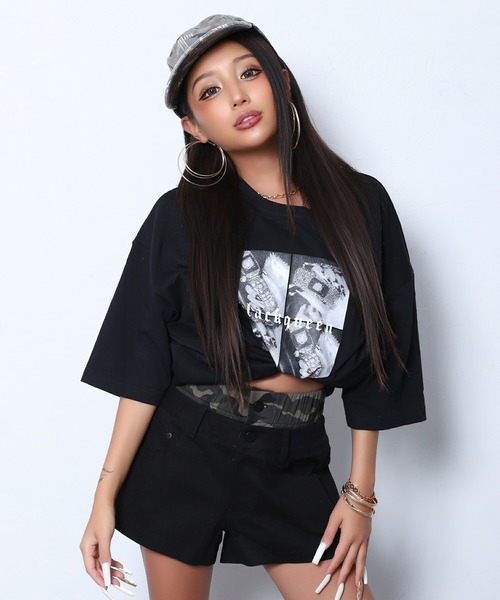 BLACKQUEEN(ブラッククイーン)の「【BLACKQUEEN】フォトプリントロングTEE(Tシャツ/カットソー・レディース・ブラック・M)」の8枚目の写真