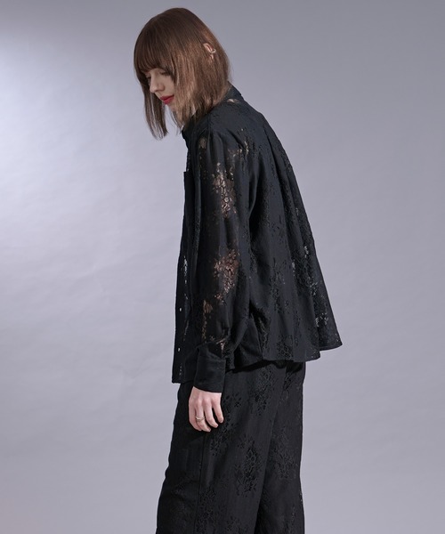 Ellno Loset(エルノロゼット)の「ニュアンスレースパッドシャツ/SETUP対応(シャツ/ブラウス・メンズ・ブラック/チャコール・SMALL/MEDIUM/LARGE)」の17枚目の写真